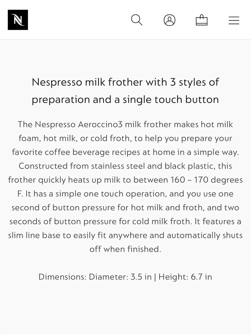 Nespresso aeroccino milk